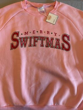 Taylor Swift 'Merry Swiftmas' Pink Crewneck Sweatshirt
